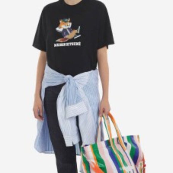 MAISON KITSUNE  Multicolor Stripes Tote - Picture 3 of 6